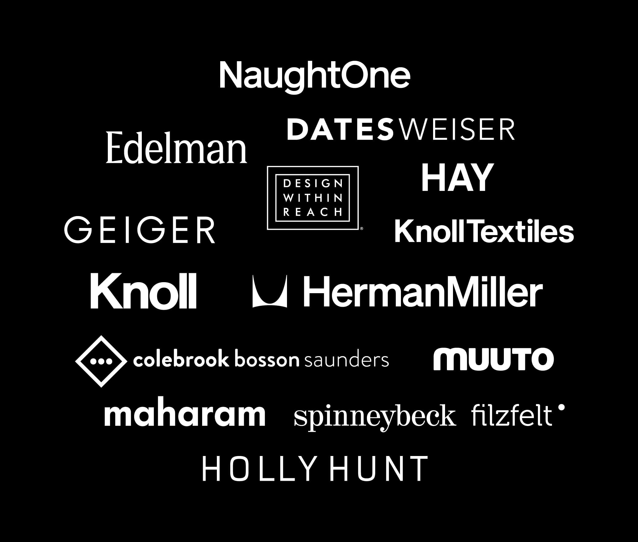MillerKnoll brand collective logo, featuring Herman Miller, Knoll, and other brands.