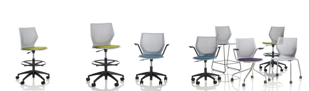 MultiGeneration by Knoll® High Stool, ergonomic office seating. Modern design with various colors and adjustable features.